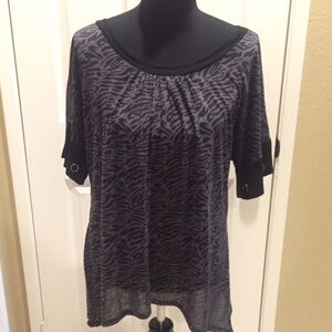 California Bloom sheer black top